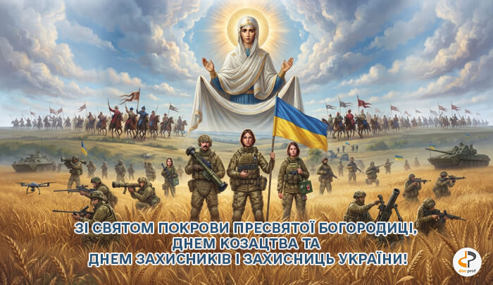 Вітаємо з Днем захисників і захисниць України, Днем українського козацтва та святом Покрови Пресвятої Богородиці!